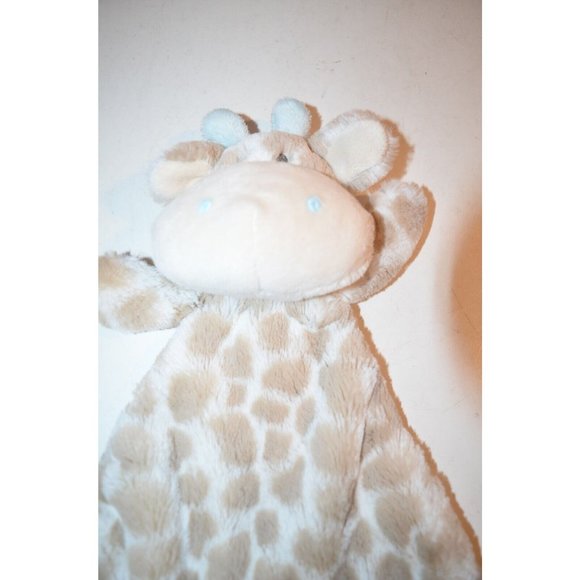 Demdaco Nat Jules Giraffe Lovey Security Blanket Plush Velour Rattles blue feet - Picture 4 of 6
